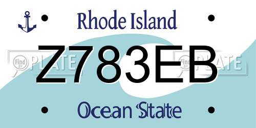 Z783EB Rhode Island License Plate