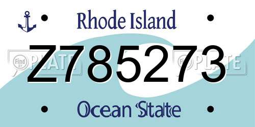 Z785273 Rhode Island License Plate