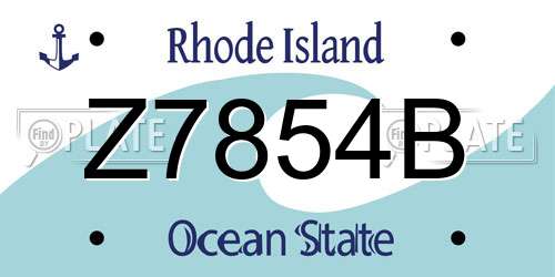 Z7854B Rhode Island License Plate