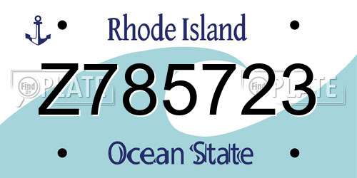 Z785723 Rhode Island License Plate