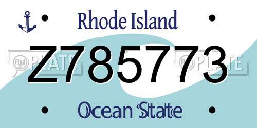 Z785773 Rhode Island License Plate