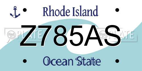 Z785AS Rhode Island License Plate