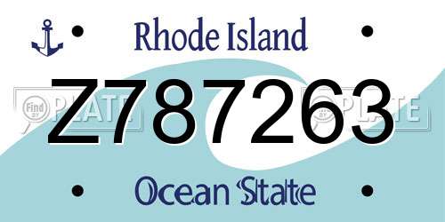 Z787263 Rhode Island License Plate