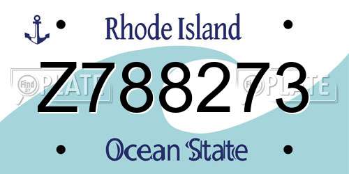 Z788273 Rhode Island License Plate