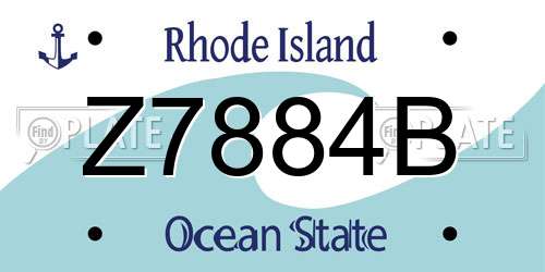 Z7884B Rhode Island License Plate