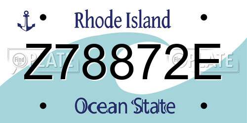 Z78872E Rhode Island License Plate