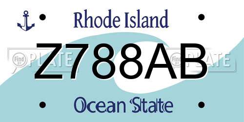 Z788AB Rhode Island License Plate