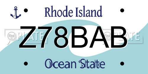 Z78BAB Rhode Island License Plate
