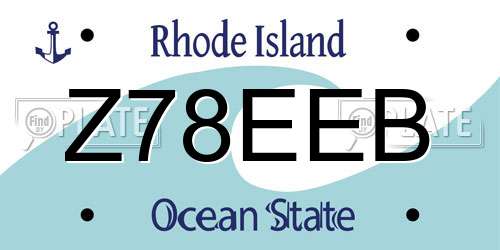 Z78EEB Rhode Island License Plate
