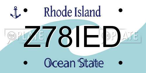 Z78IED Rhode Island License Plate