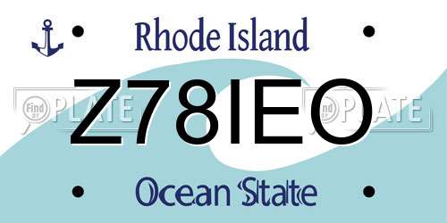 Z78IEO Rhode Island License Plate