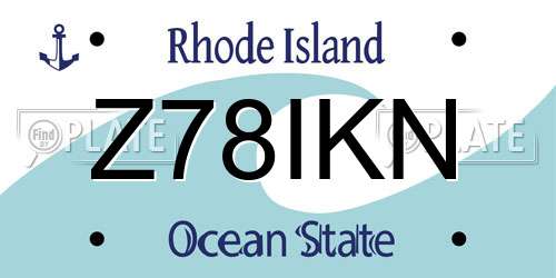 Z78IKN Rhode Island License Plate