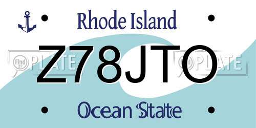 Z78JTO Rhode Island License Plate