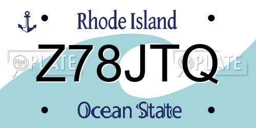 Z78JTQ Rhode Island License Plate