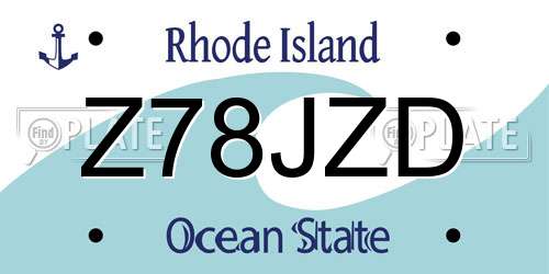 Z78JZD Rhode Island License Plate