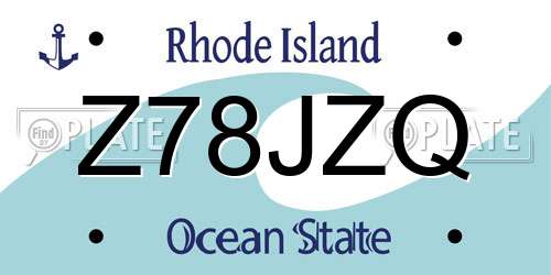 Z78JZQ Rhode Island License Plate