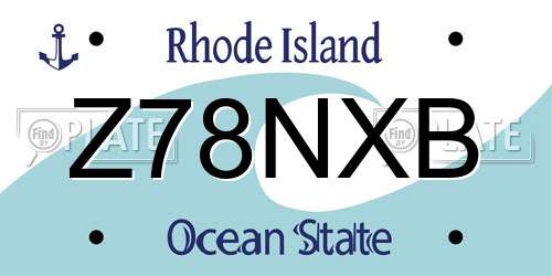 Z78NXB Rhode Island License Plate