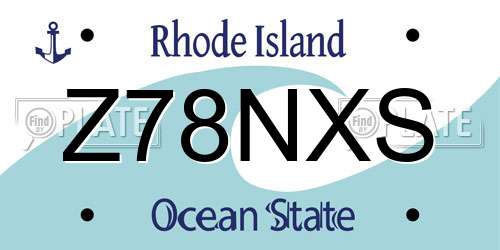 Z78NXS Rhode Island License Plate