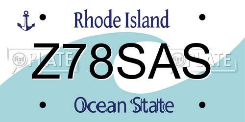 Z78SAS Rhode Island License Plate