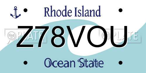 Z78VOU Rhode Island License Plate