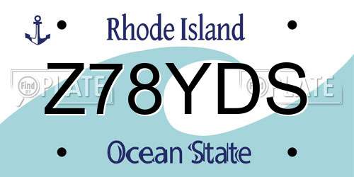 Z78YDS Rhode Island License Plate