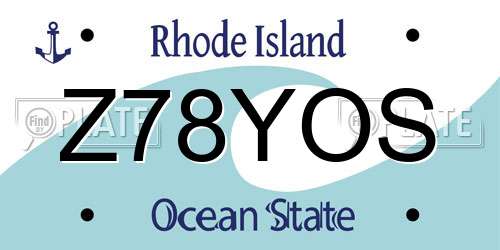 Z78YOS Rhode Island License Plate
