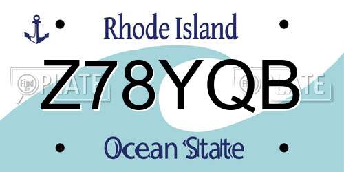 Z78YQB Rhode Island License Plate