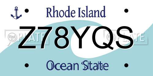 Z78YQS Rhode Island License Plate