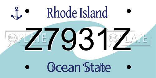 Z7931Z Rhode Island License Plate