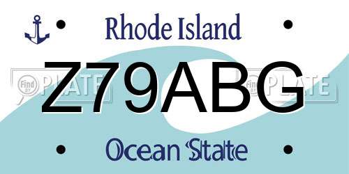 Z79ABG Rhode Island License Plate