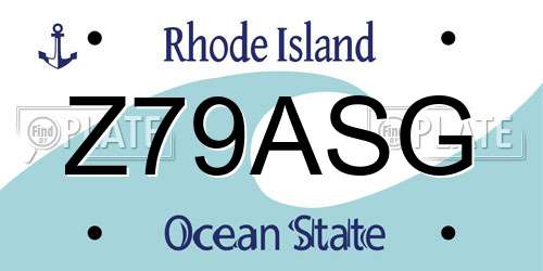 Z79ASG Rhode Island License Plate