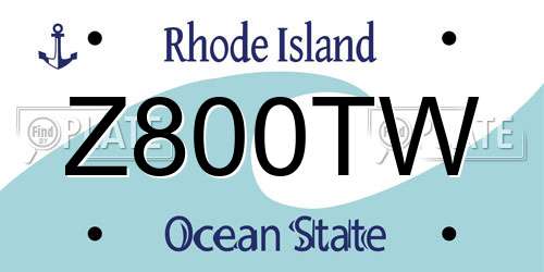 Z800TW Rhode Island License Plate