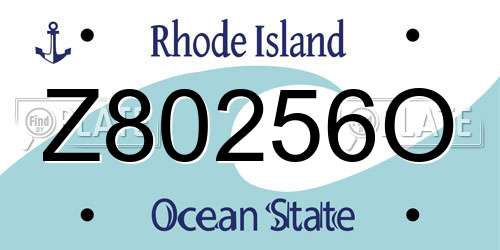 Z80256O Rhode Island License Plate