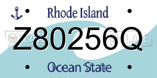 Z80256Q Rhode Island License Plate