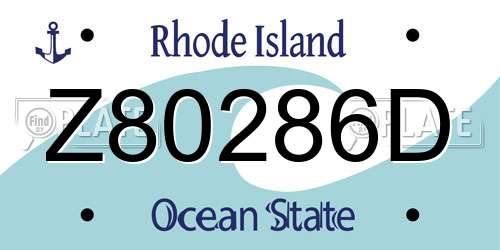 Z80286D Rhode Island License Plate