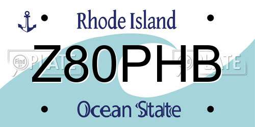 Z80PHB Rhode Island License Plate