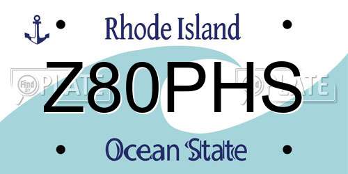 Z80PHS Rhode Island License Plate