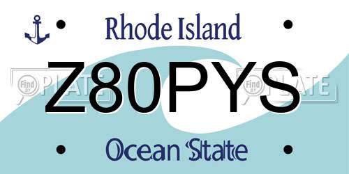 Z80PYS Rhode Island License Plate