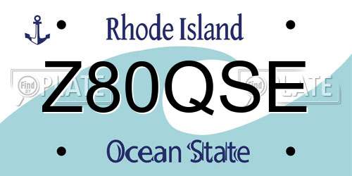 Z80QSE Rhode Island License Plate