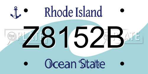 Z8152B Rhode Island License Plate