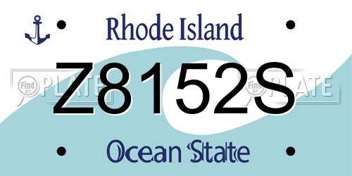 Z8152S Rhode Island License Plate