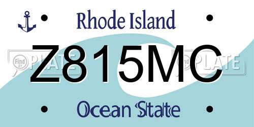 Z815MC Rhode Island License Plate