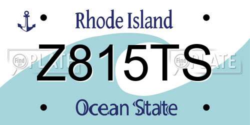 Z815TS Rhode Island License Plate