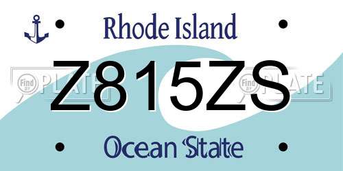 Z815ZS Rhode Island License Plate