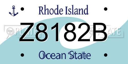 Z8182B Rhode Island License Plate