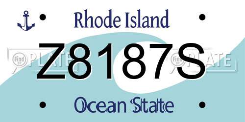 Z8187S Rhode Island License Plate
