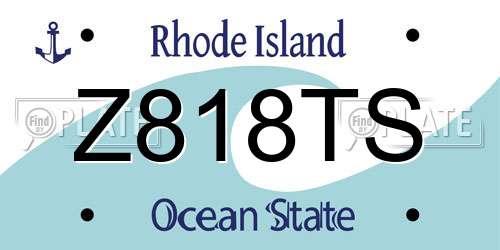 Z818TS Rhode Island License Plate