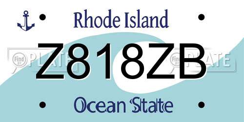 Z818ZB Rhode Island License Plate