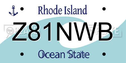 Z81NWB Rhode Island License Plate
