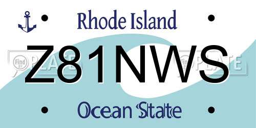 Z81NWS Rhode Island License Plate